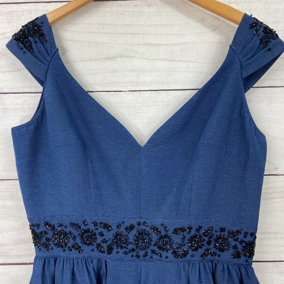 CANDICE GWINN Fit + Flare Beaded Eva Marie Cocktail Dress 16 L - Picture 7 of 9